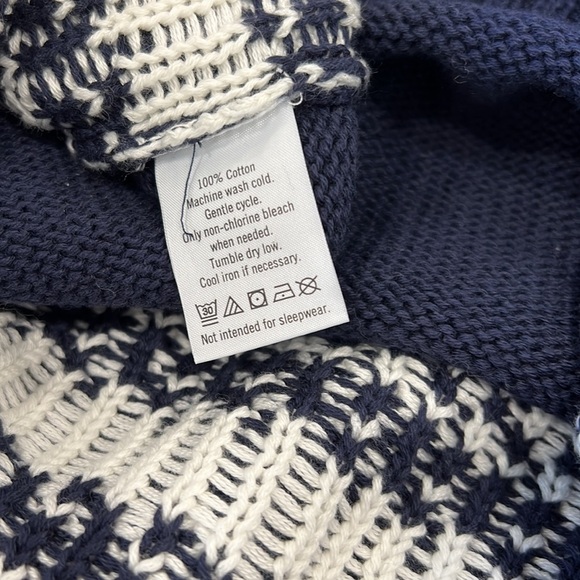 Janie and Jack navy fairisle cowl neck sweater - Picture 6 of 6